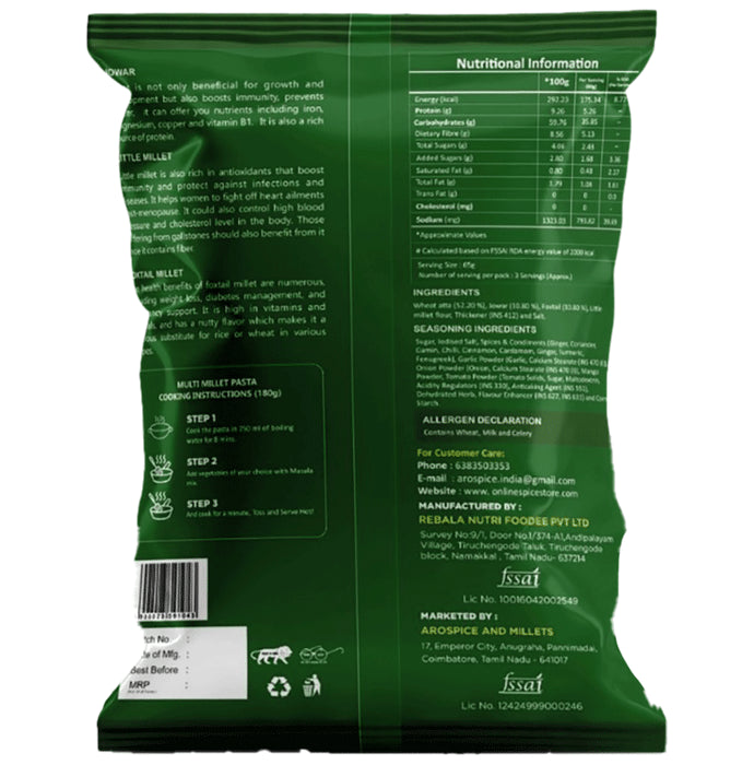 Arospice Multi Millet Pasta