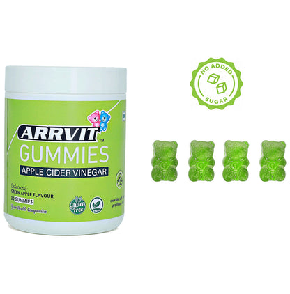 Arrvit Apple Cider Vinegar Gummies Delicious Green Apple Gluten Free