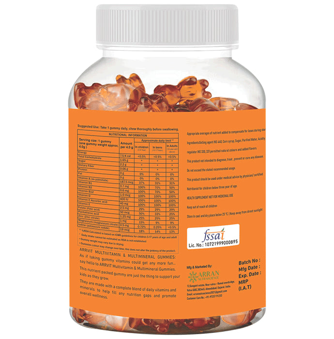 Arrvit Multivitamin Gummies Delicious Orange