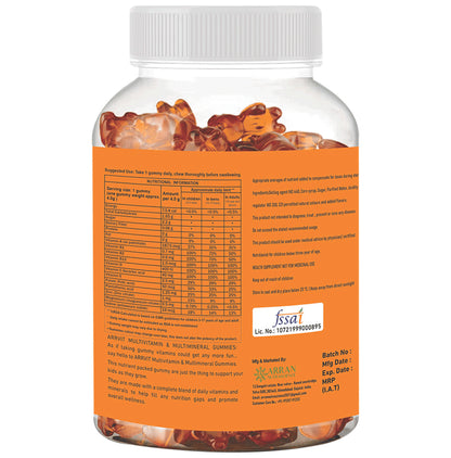 Arrvit Multivitamin Gummies Delicious Orange