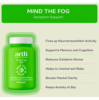 Arth Embrace Menopause Brain Fog Aid Capsule Gluten Free
