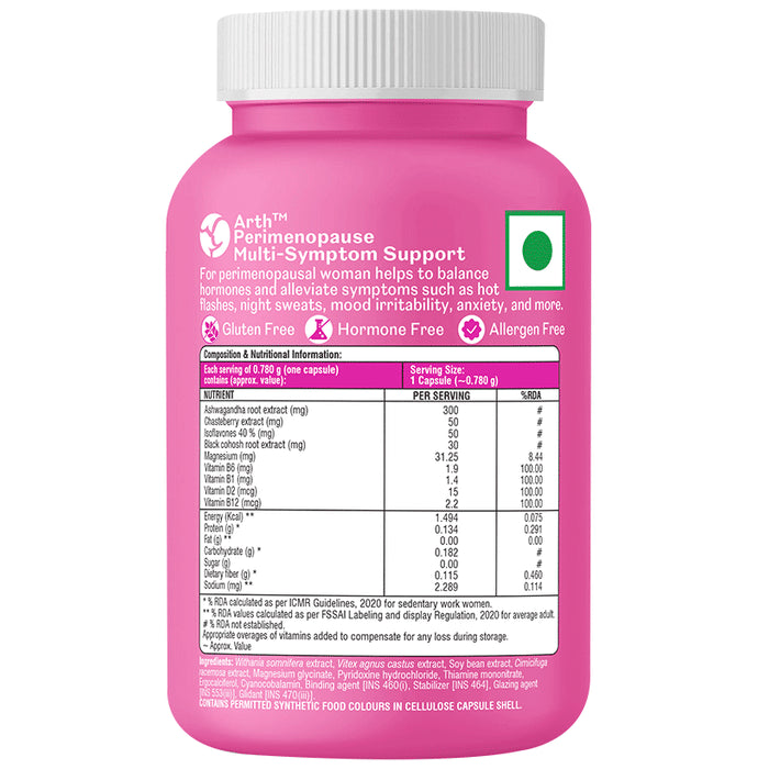 Arth Embrace Menopause Perimenopause Multi-Symptom Support Capsule Gluten Free