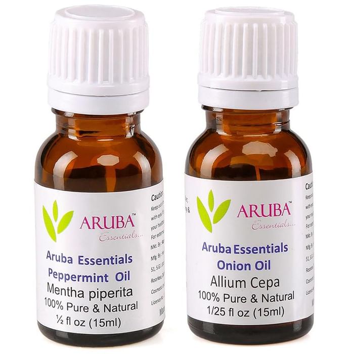 Aruba Essentials Combo Pack of Peppermint Oil and Onion Oil (15ml Each) - Classic Derma