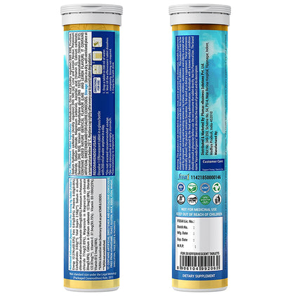 Ayurveda Organics Antioxidants Electrolytes Carbohydrates 2:1 Effervescent Tablet Lime & Lemon