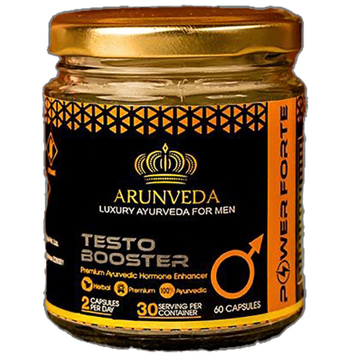 Arunveda Power Forte Testo Booster Capsule for Men (60 Each) - Classic Derma