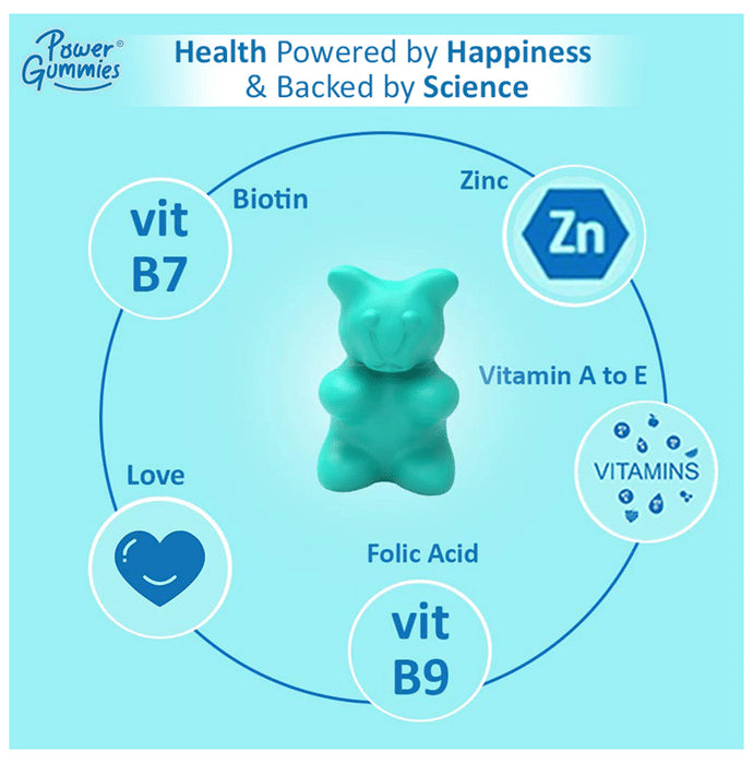 Power Gummies- Hair & Nail Vitamin with Biotin | Gelatin & Gluten Free