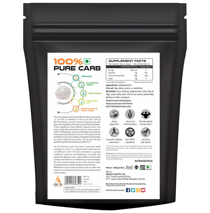 AS-IT-IS Nutrition 100% Pure Carb