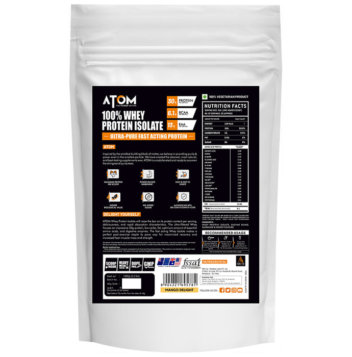 AS-IT-IS Nutrition Atom 100% Whey Protein Isolate Mango Delight