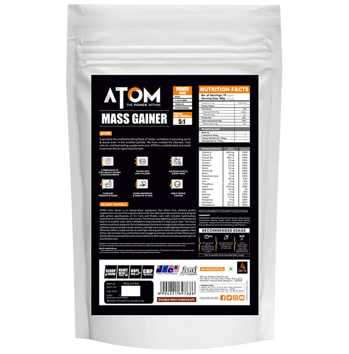 AS-IT-IS Nutrition Atom Mass Gainer Double Rich Chocolate