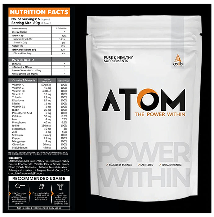 AS-IT-IS Nutrition Atom Mass Gainer Double Rich Chocolate