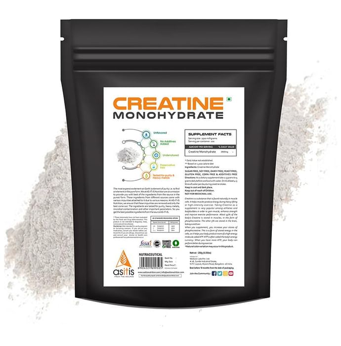 AS-IT-IS Nutrition Creatine Monohydrate for Muscle Building | No Additives or Preservatives