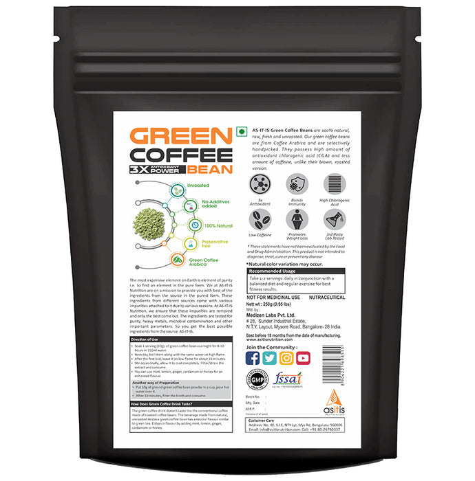 AS-IT-IS Nutrition Green Coffee Beans