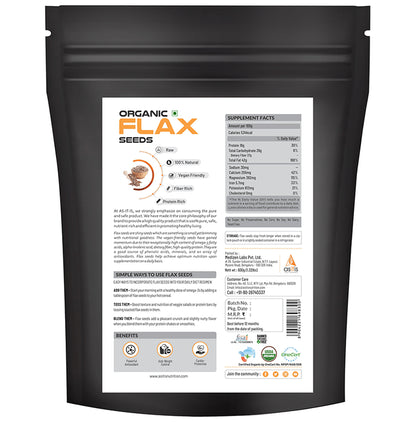 AS-IT-IS Nutrition Organic Flax Seeds