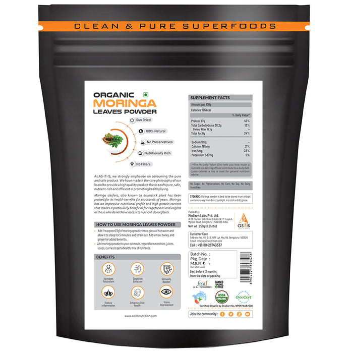 AS-IT-IS Nutrition Organic Moringa Leaves Powder