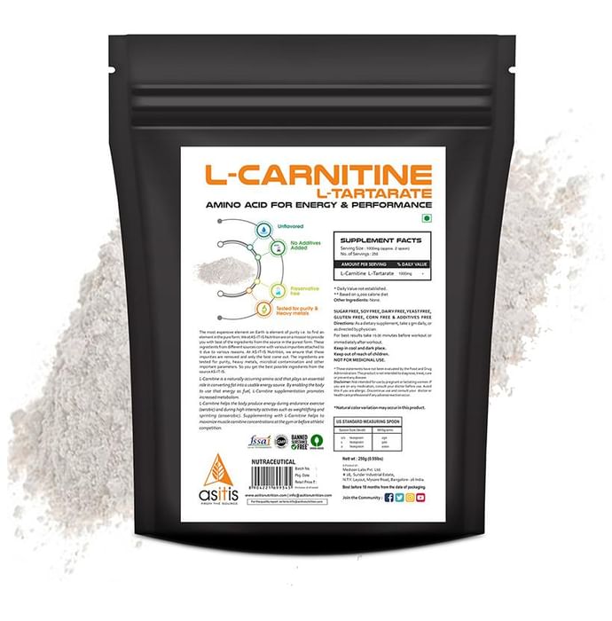 AS-IT-IS Nutrition Pure L-Carnitine L-Tartarate Powder