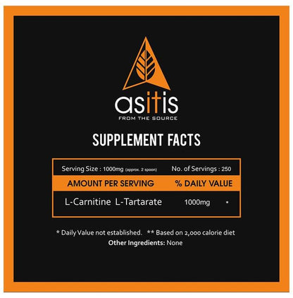 AS-IT-IS Nutrition Pure L-Carnitine L-Tartarate Powder