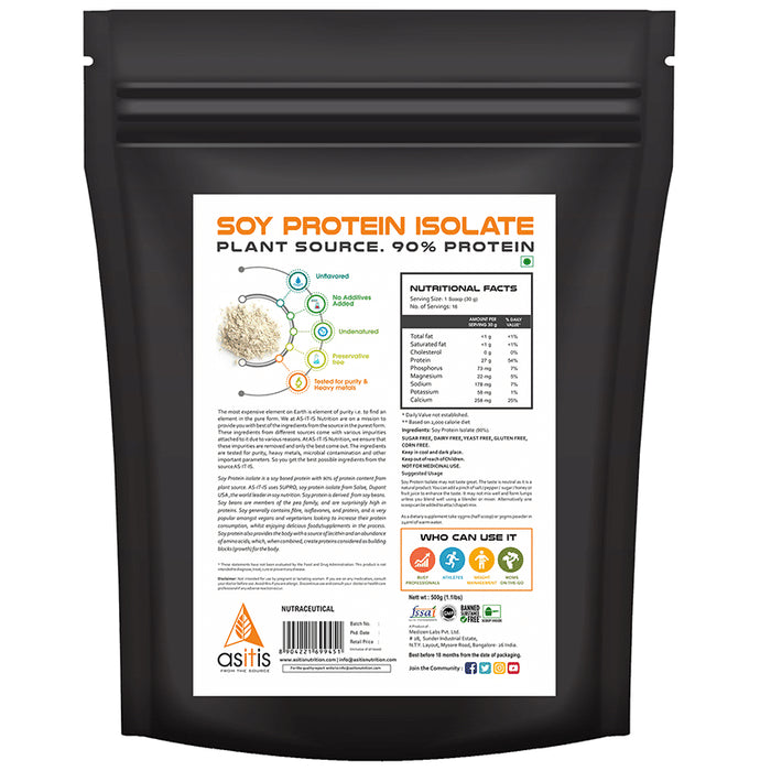 AS-IT-IS Nutrition Soy Protein Isolate