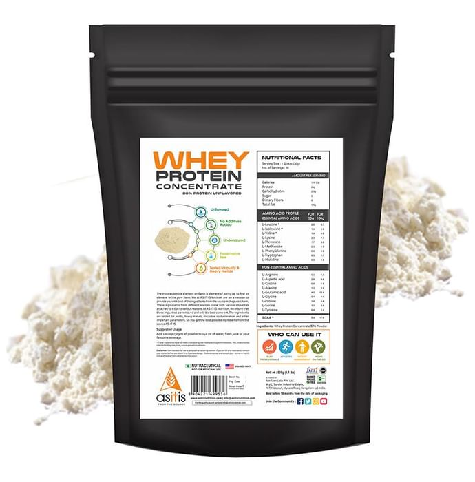 AS-IT-IS Nutrition Whey Protein Concentrate 80% Powder | No Added Soy & Preservatives