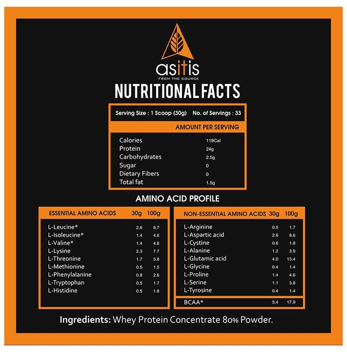 AS-IT-IS Nutrition Whey Protein Concentrate 80% Powder | No Added Soy & Preservatives