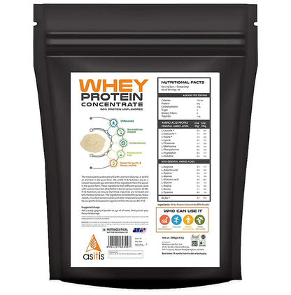 AS-IT-IS Nutrition Whey Protein Concentrate 80% Powder | No Added Soy & Preservatives Unflavoured