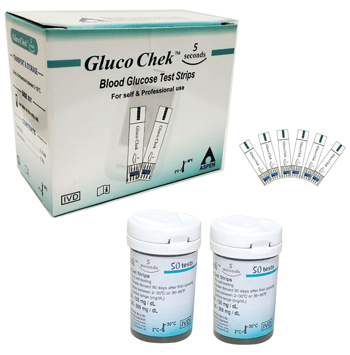 Aspen Gluco Chek 5 Seconds Blood Glucose Test Strip - Classic Derma