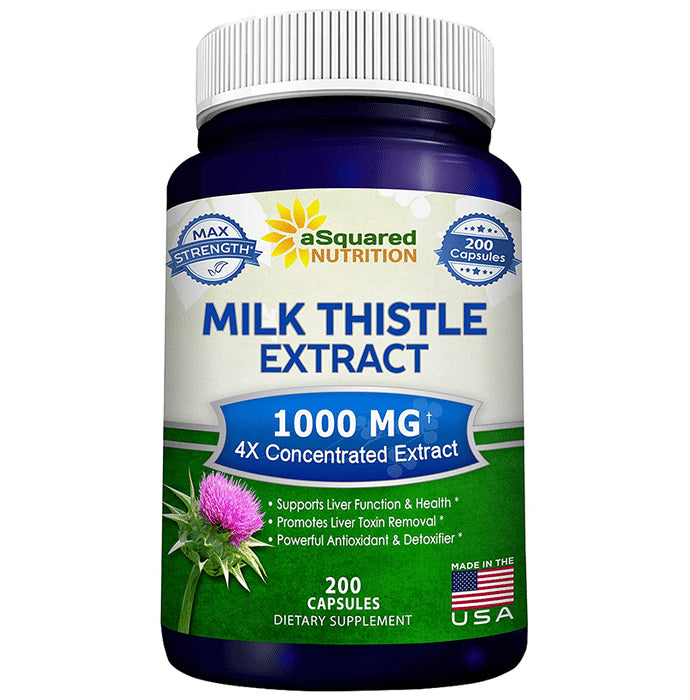 Asquared Nutrition Milk Thistle Extract 1000mg Capsule - Classic Derma