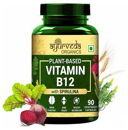 Ayurveda Organics Plant-Based Vitamin B12 Vegetarian Capsule - Classic Derma