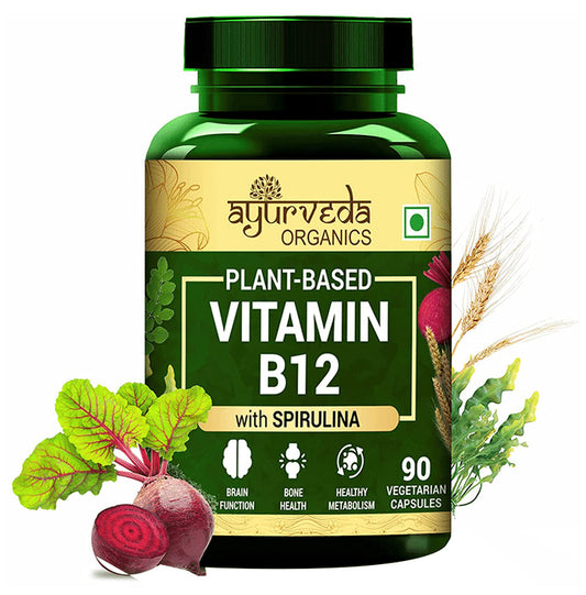 Ayurveda Organics Plant-Based Vitamin B12 Vegetarian Capsule - Classic Derma