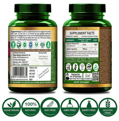 Ayurveda Organics Plant-Based Vitamin B12 Vegetarian Capsule