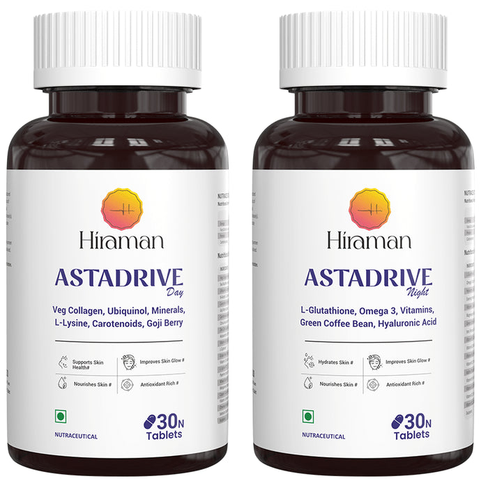 Astadrive Combo Pack of Day & Night (30 Each) - Classic Derma