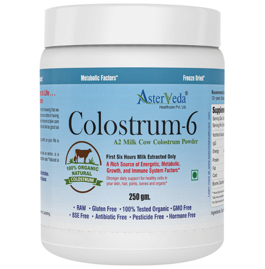 Asterveda Healthcare Organic Cow Colostrum for Energy, Immunity, Growth & Metabolism | Powder - Classic Derma
