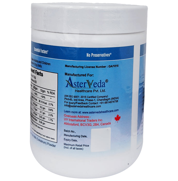 Asterveda Healthcare Organic Cow Colostrum for Energy, Immunity, Growth & Metabolism | Powder