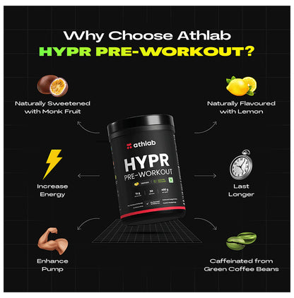Athlab Hypr Pre-Workout Powder Lemon