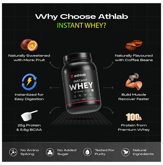 Athlab Instant Whey Protein Powder Cold Coffee