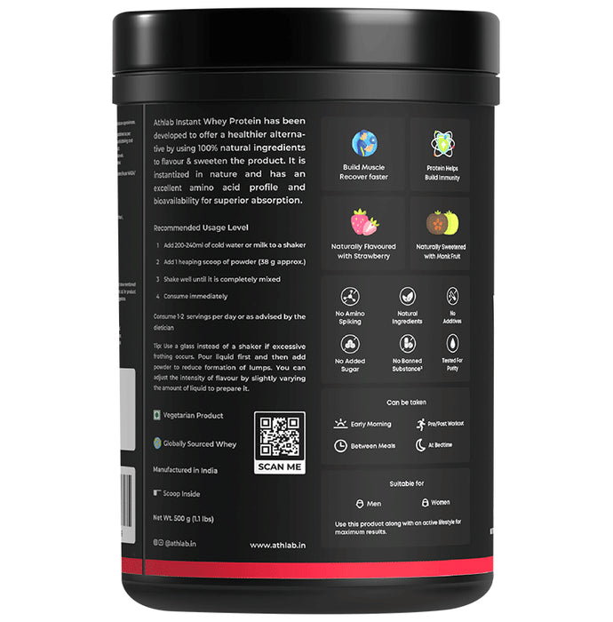 Athlab Instant Whey Protein Powder Strawberry Creme