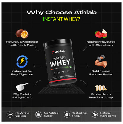 Athlab Instant Whey Protein Powder Strawberry Creme