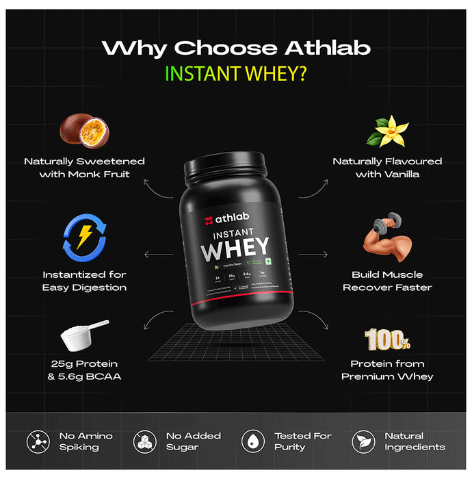 Athlab Instant Whey Protein Powder Vanilla Bean
