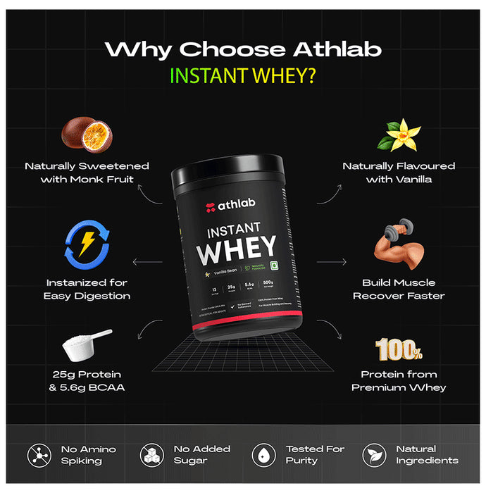 Athlab Instant Whey Protein Powder Vanilla Bean