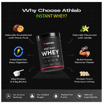 Athlab Instant Whey Protein Powder Vanilla Bean