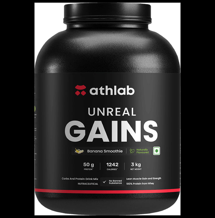 Athlab Unreal Gains Powder Banana Smoothie - Classic Derma