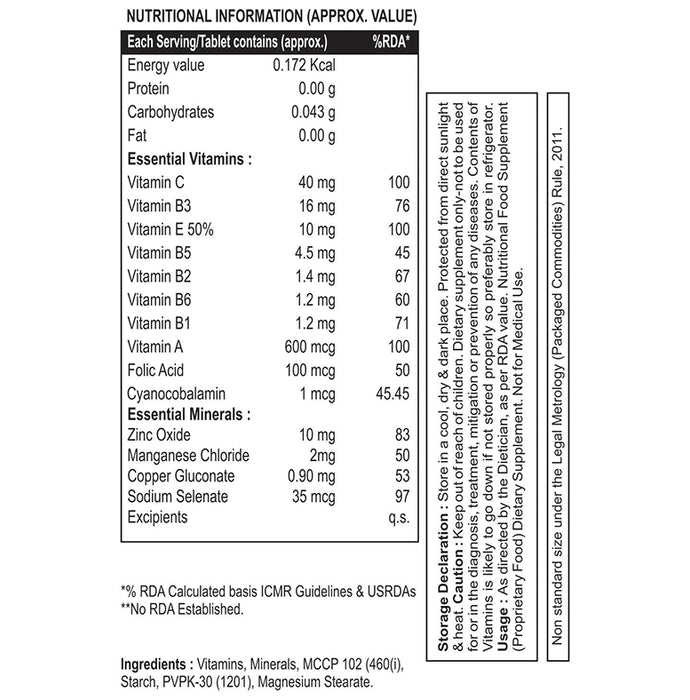 Atoroz Daily Multivitamin Tablet for Daily Immunity & Energy