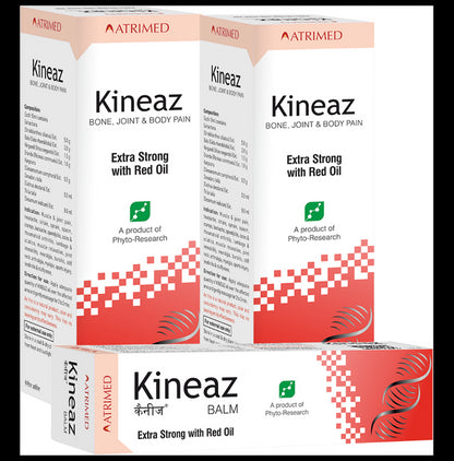 Atrimed Combo Pack of Kineaz Extra Strong with Red Oil and Kineaz Balm - Classic Derma