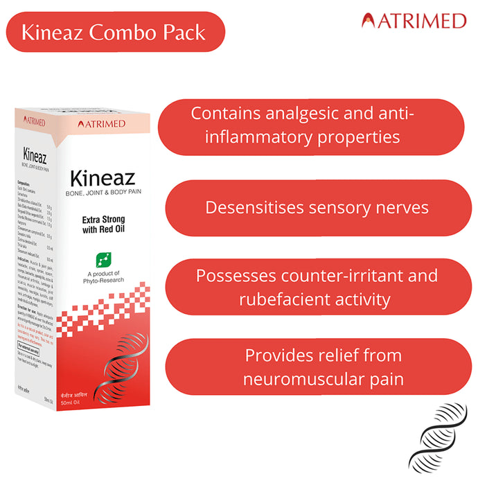 Atrimed Combo Pack of Kineaz Extra Strong with Red Oil and Kineaz Balm