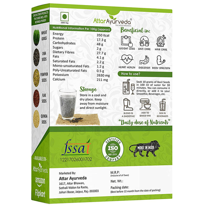 Attar Ayurveda Sabja Basil Seeds Powder