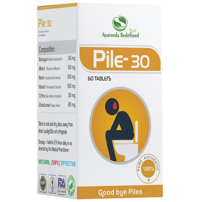 Ayurveda Redefined Pile 30 Tablet - Classic Derma