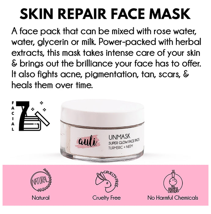 Auli Unmask Super Glow Face Pack Turmeric+Neem
