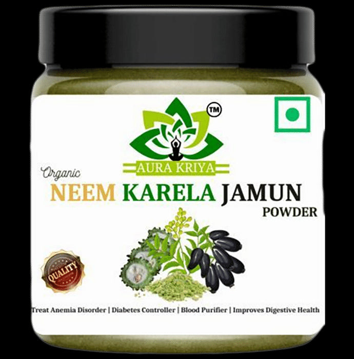 Aura Kriya Organic Neem Karela Jamun Powder (100gm Each) - Classic Derma