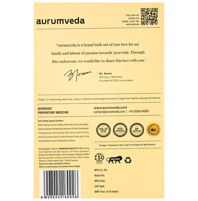Aurumveda auBuddhi Capsule for Better Memory and Focus