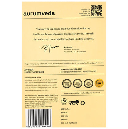 Aurumveda auBuddhi Capsule for Better Memory and Focus
