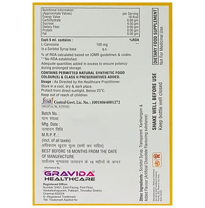 Auti Bliss L Carnosine for Brain Health | Syrup